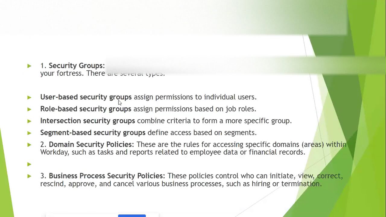 Workday Security Functional area