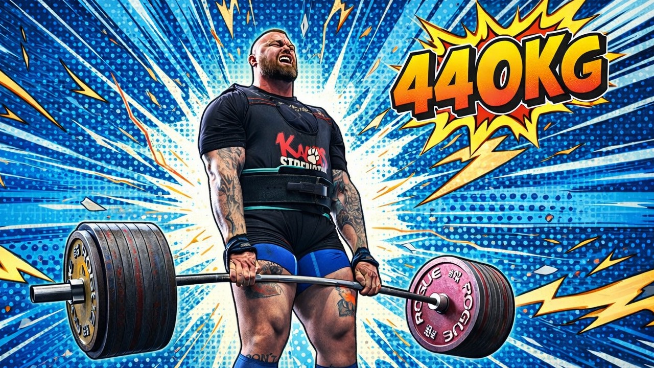 Становая тяга 440 кг/970 фунтов в рамках подготовки к Играм повышенной сложности.