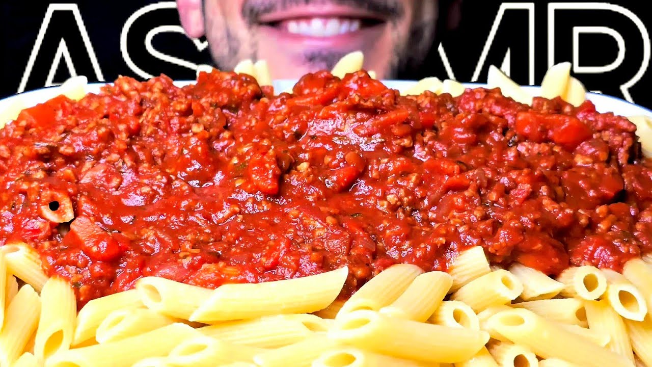ASMR PENNE BOLOGNESE PASTA (EATING SOUNDS) NO TALKING MUKBANG