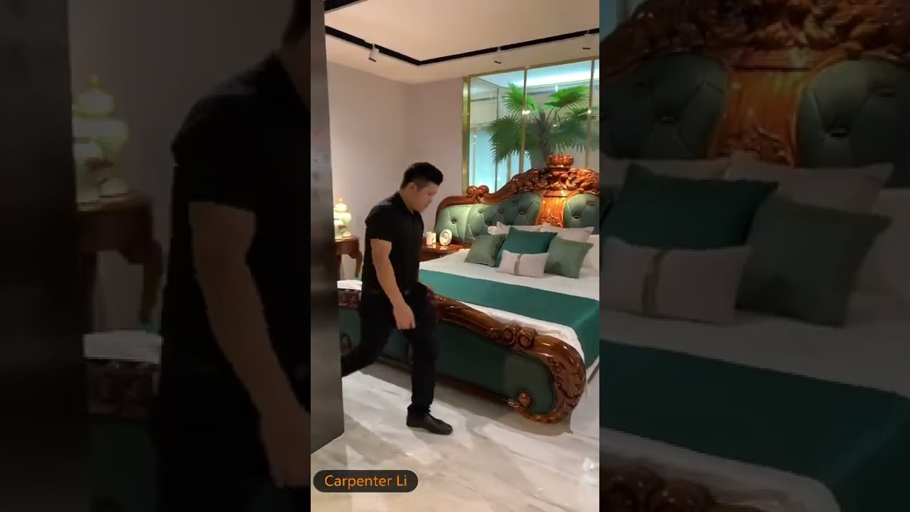 Africa Ebony wood Made Deluxe Bedroom for Villa house Furniture #bed #luxurybed #furniture #乌金木家具