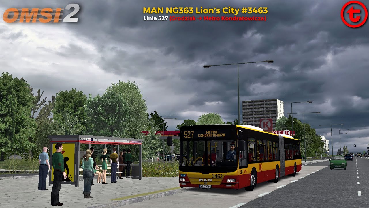 OMSI 2 [#17]・MAN NG363 Lion's City #3463・Linia 527 ➔ Metro Kondratowicza・MZA Warszawa