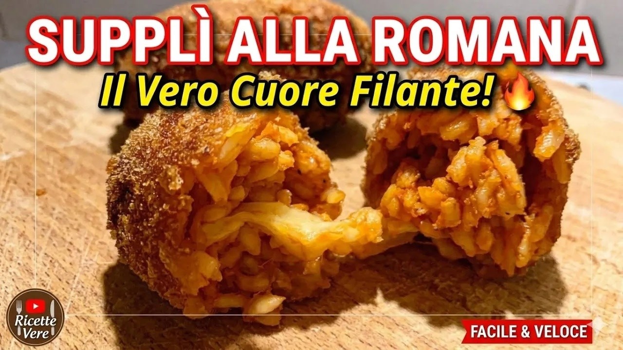 Supplì Alla Romana Fatti in Casa con Mozzarella Filante, Riso Carnaroli e Croccante Panatura Panko