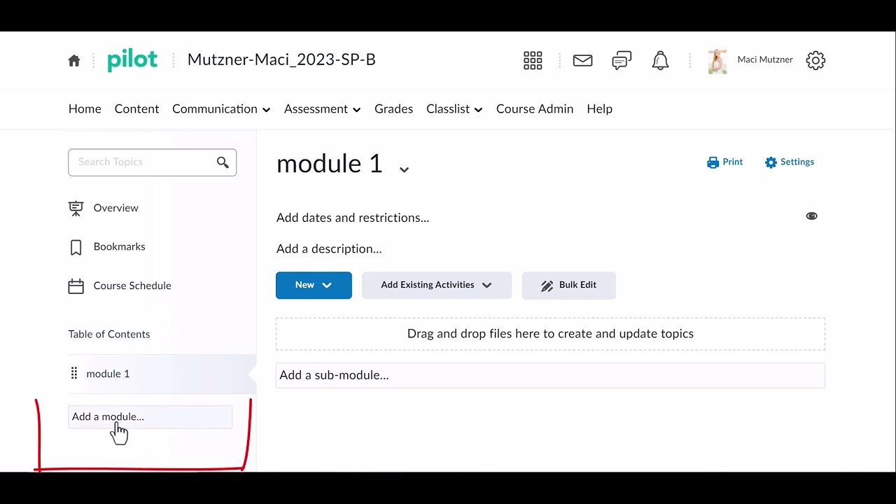 How to Add Modules on D2L Brightspace
