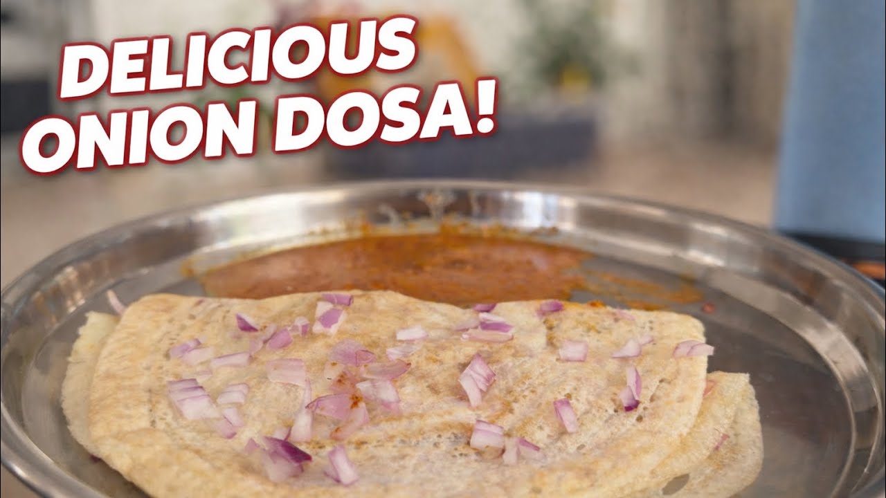 Onion Dosa at Home 🤍 | Perfect Breakfast Delight#OnionDosa #SouthIndianFood #DosaLove