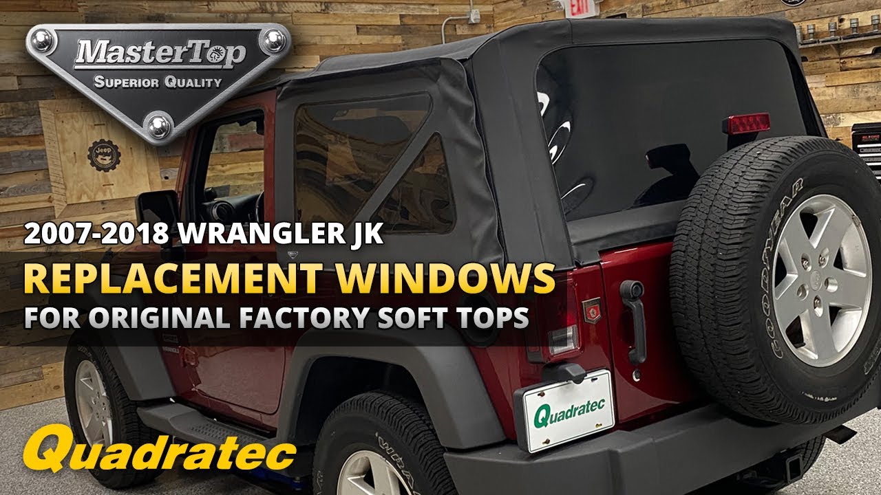 Replacement Windows for 2007-2018 Jeep Wrangler JK Original Factory Soft Tops by Mastertop