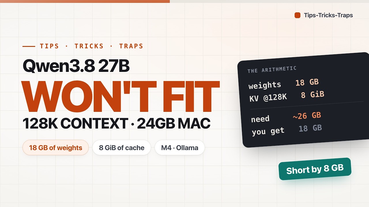 Qwen3.8 27B: Why 128K Context Fails on a 24GB Mac