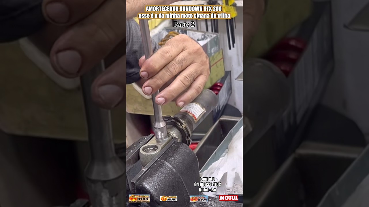 Sundown STX 200 reparo amortecedor parte 2 montando #sundown #amortecedor  #stx200  #haste  #gas