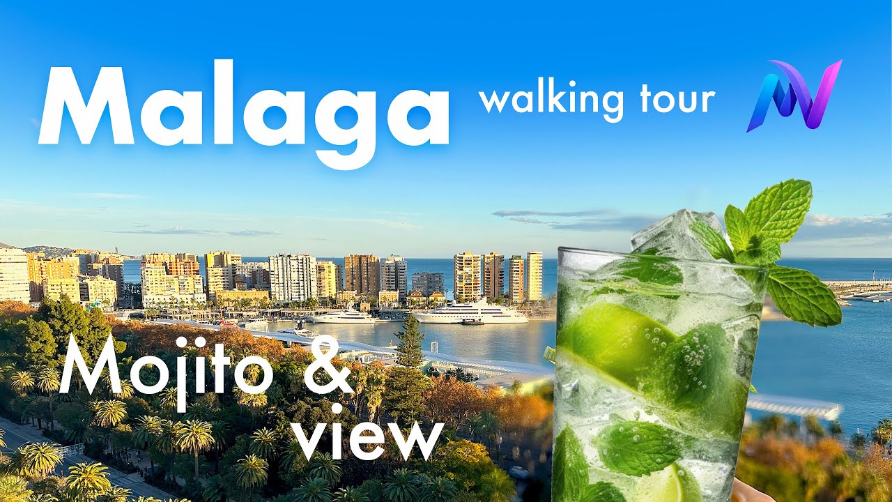Malaga Spain walking tour | Mojito & city view | Everyone’s in Málaga | Spain travel video 4K
