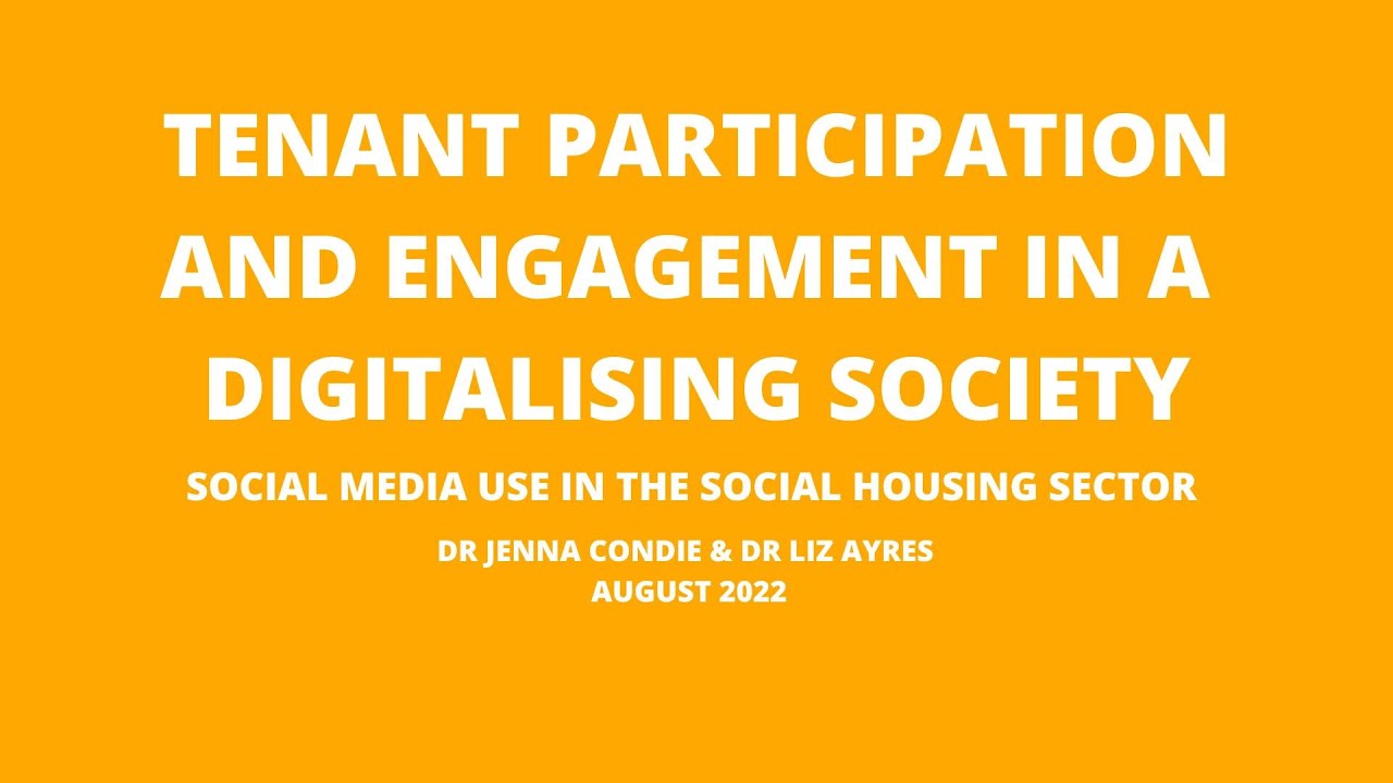 Tenant participation in a digitalising society webinar - report launch and discussion