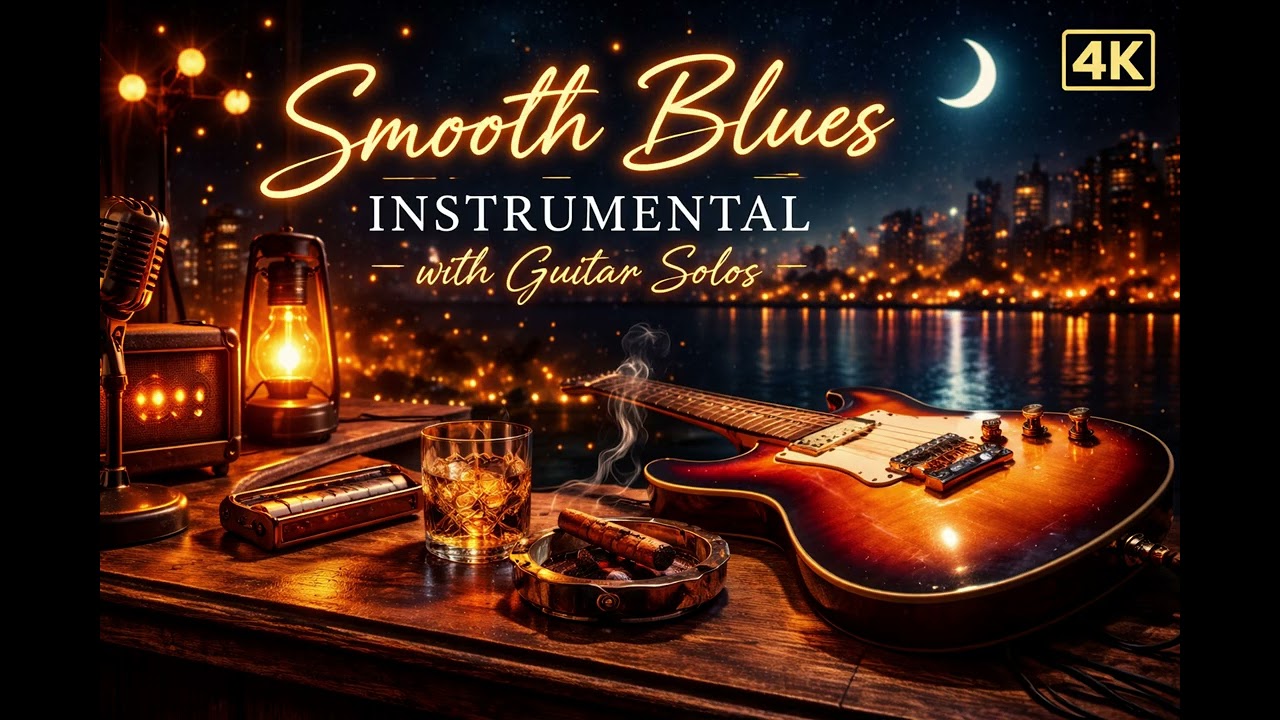 Smooth Blues Guitar Mix 🌙 Relaxing Instrumental Night Vibes in 4K