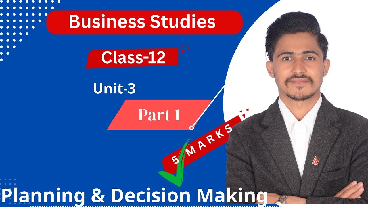 Class 12 Business Studies, Chapter 3 // Planning & Decision Making // Part 1