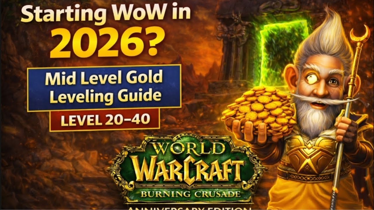 BEST WoW Classic Anniversary Mid Level Gold STARTER Guide (Level 20&ndash;40)|New & Returning Players 2026