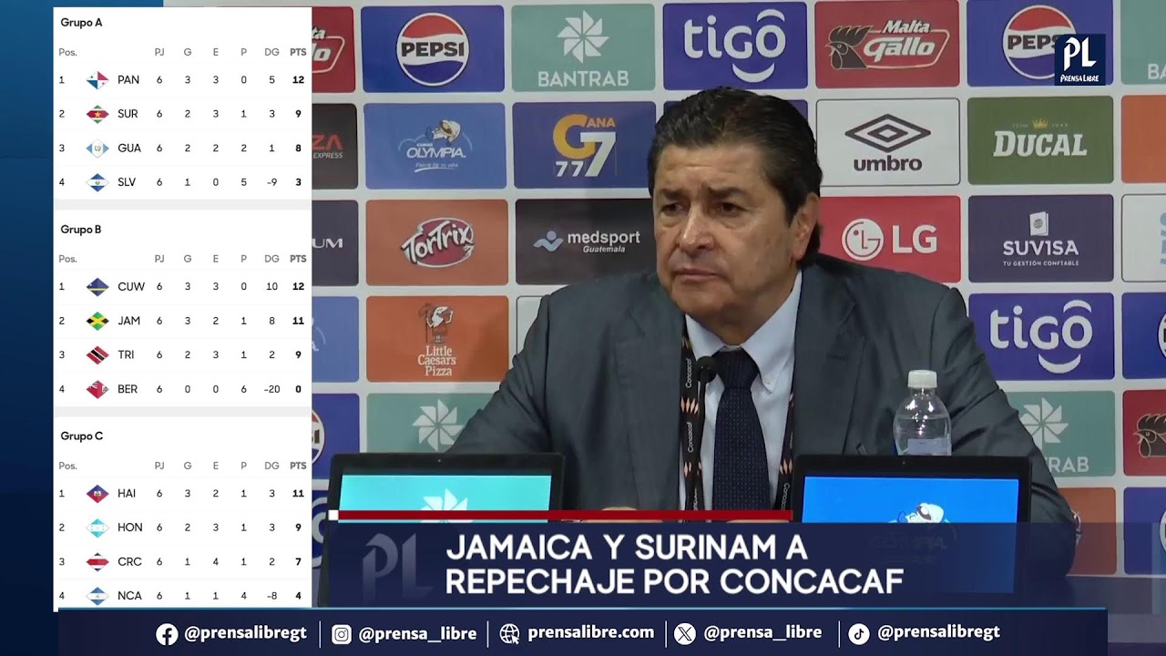 Guatemala vence 3-1 a Surinam y Tena ofrece conferencia tras el cierre eliminatorio