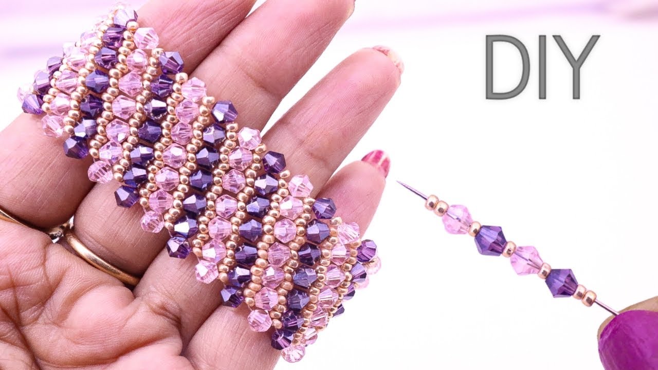 Beaded Bracelet: Create Your Own Glamorous Bicone Beaded Cuff Bracelet