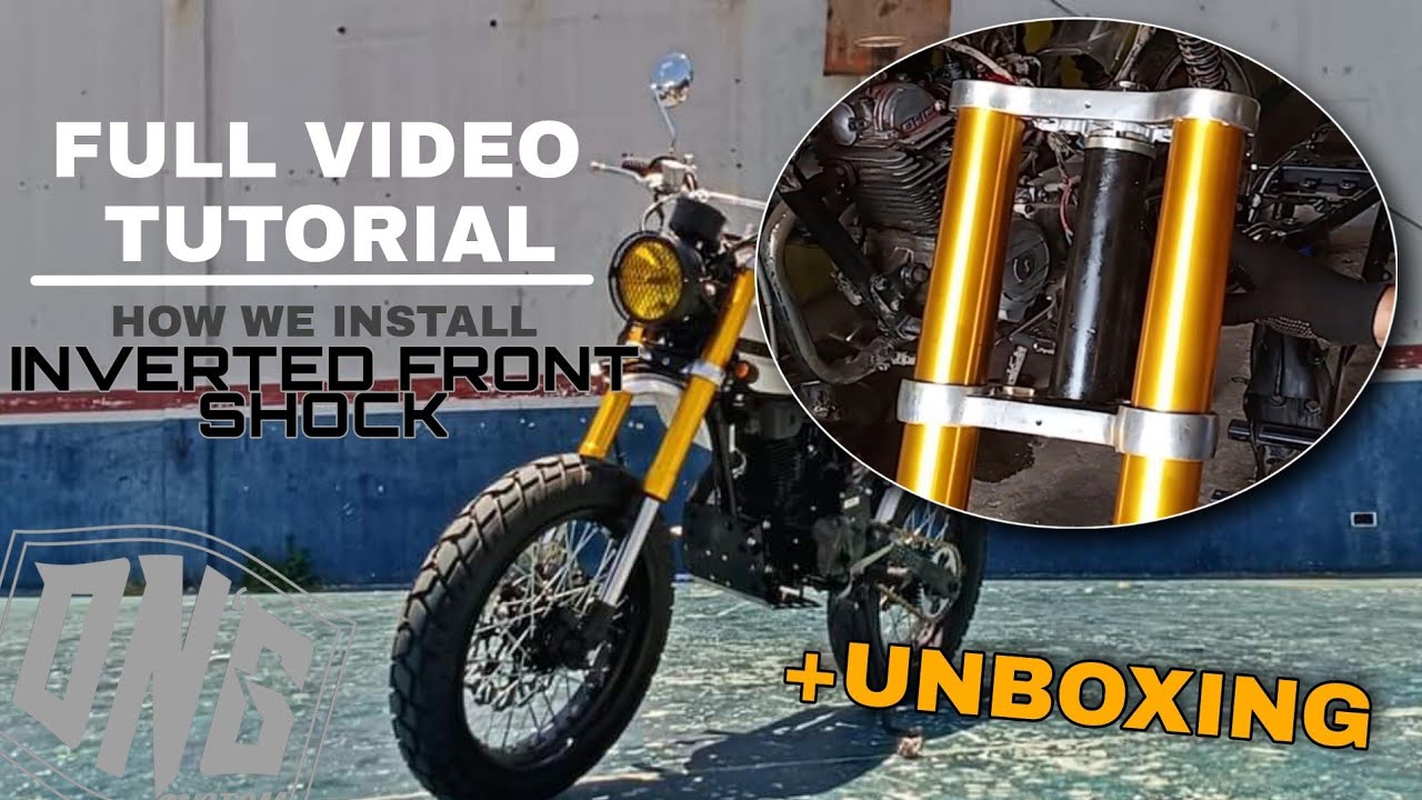 HOW TO INSTALL INVERTED FRONT FORK SHOCK (More Detailed! + UNBOXING) DNG CUSTOM - PINOY BUILDERS