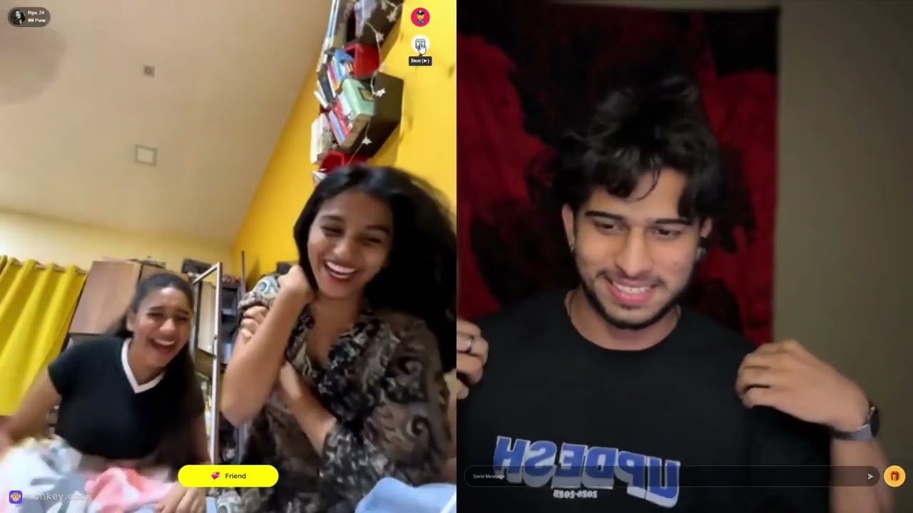 Long conversation with beautiful girls from mumbai / flexing on monkey tv / S6 ep37