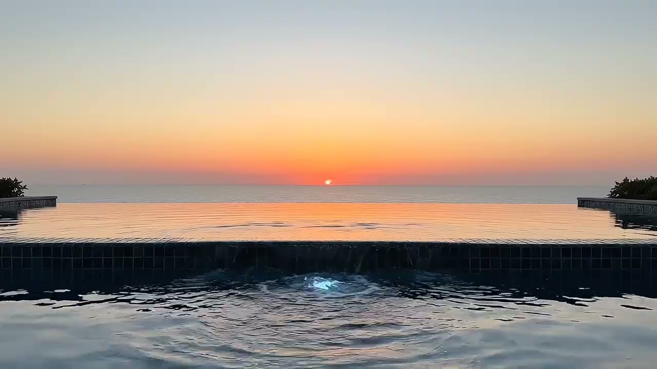 🌅 Calm Sunset Pool Overlooking the Ocean | Luxury Ambient Loop