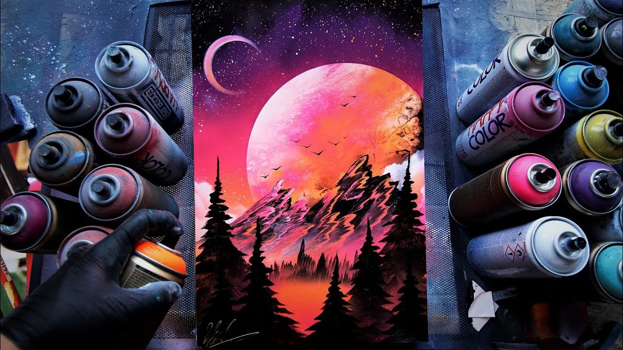 Fluorescent Nature - SPRAY PAINT ART By Skech