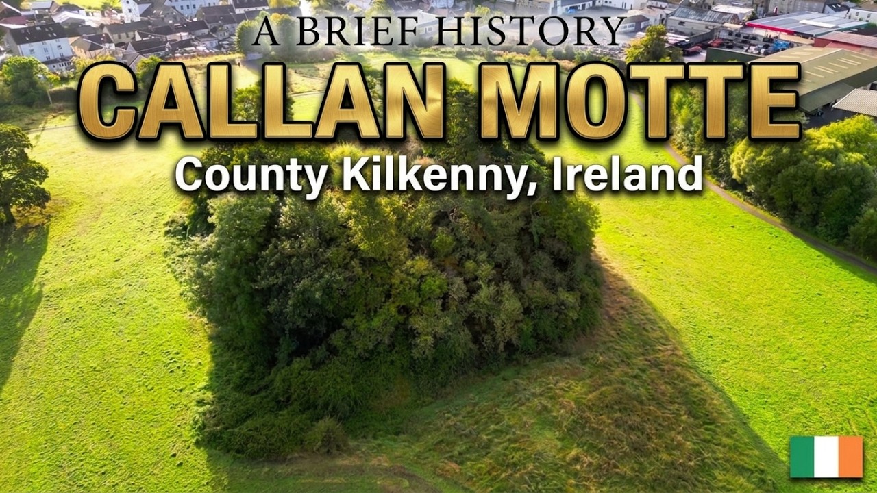 A brief history of: Callan Motte, County Kilkenny Ireland.  4k Cinematic aerial drone footage