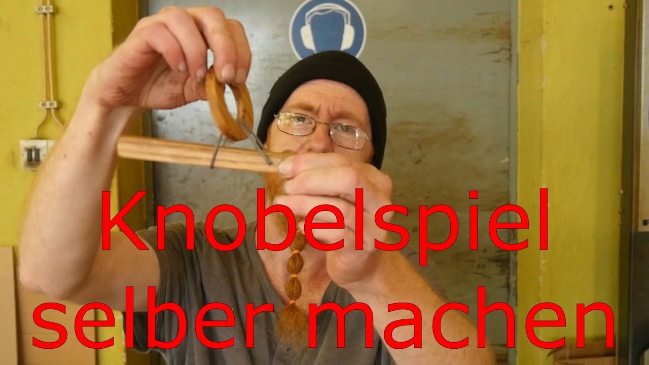 Geduldspiel selber bauen aus holz Wie bekommst du den Ring von der Schnur? Schnurpuzzle puzzle denk