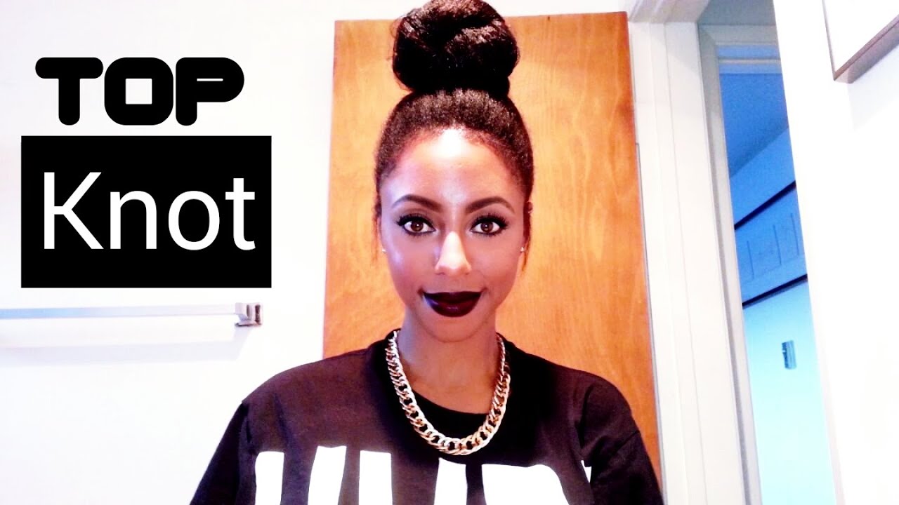 Top knot bun || feat Krshairgroup kinky coarse Clip-in extensions