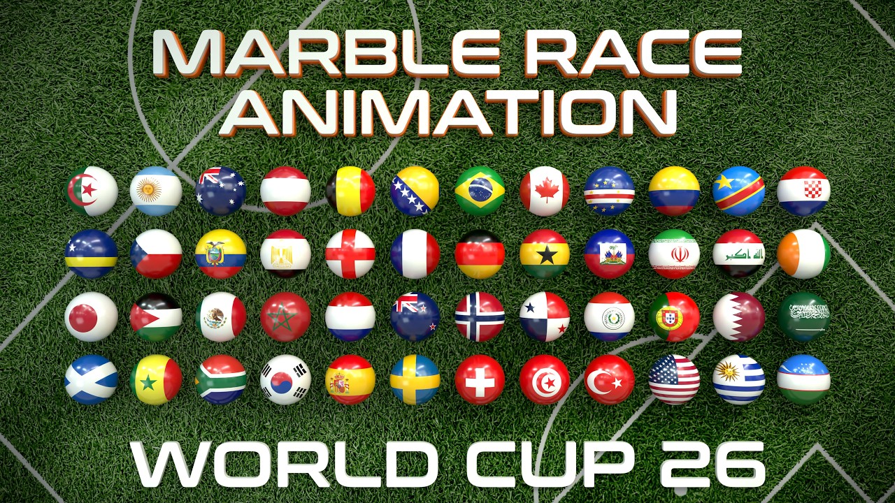 🌎 FIFA World Cup 2026 Marble Race 3D | Algodoo Style Championship 🏆⚽