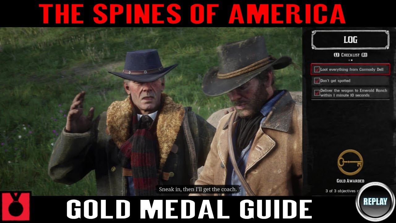 Red dead Redemption 2 The Spines of America Gold Medal — трофей/достижение Gold Rush (ПОВТОРИТЬ)