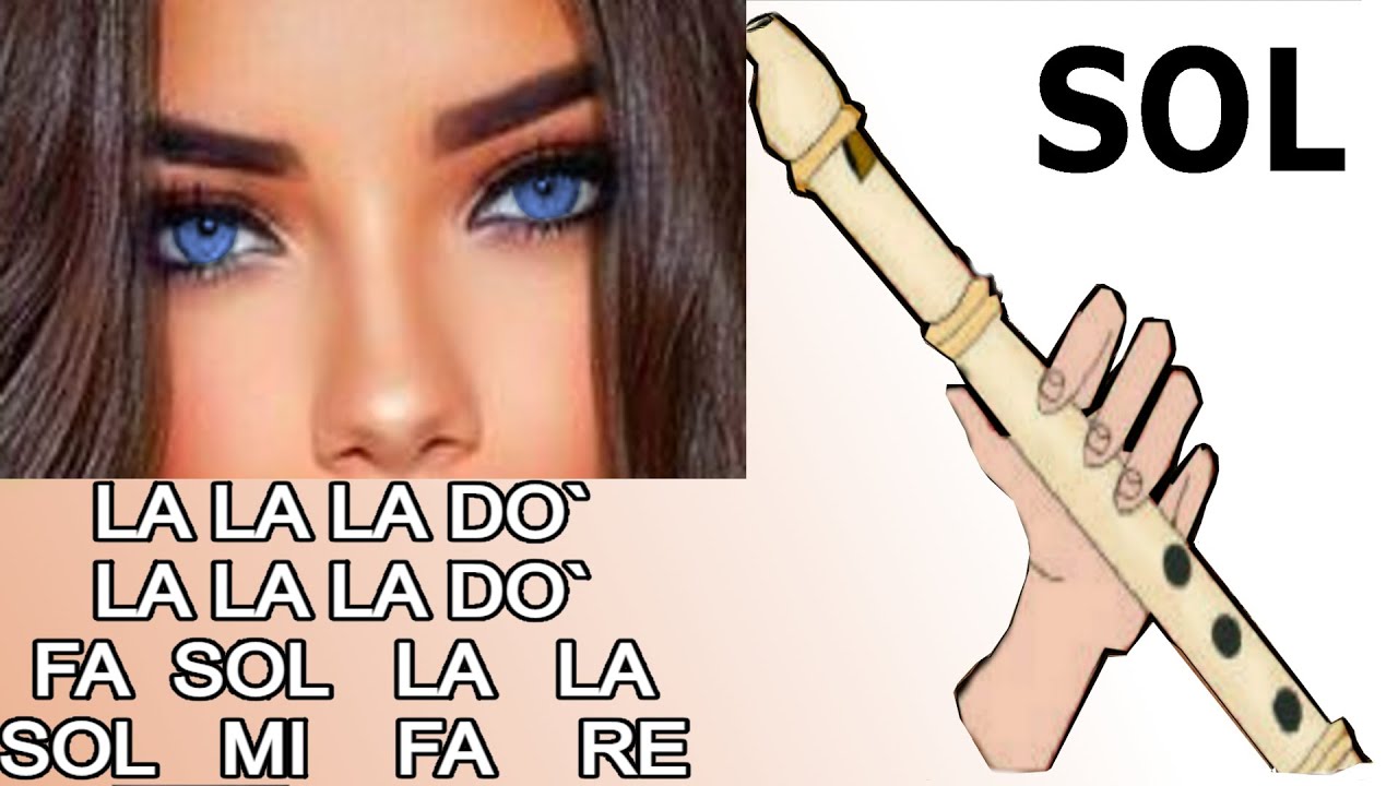 Ojos azules, flauta dulce fácil, tutorial con animación, easy flute recorder