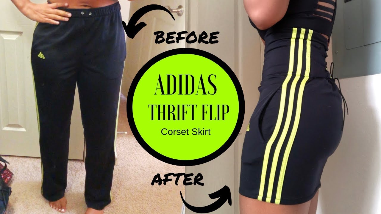 DIY:  Turn sweats to ADIDAS CORSET SKIRT
