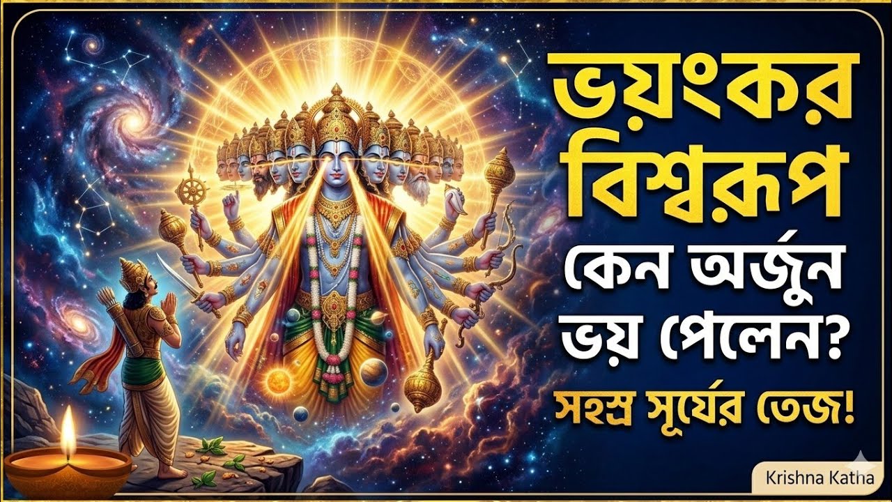 অর্জুনের দিব্যচক্ষু লাভ ও শ্রীকৃষ্ণের বিশ্বরূপ দর্শন: একাদশ অধ্যায় (শ্লোক ও অর্থসহ) | @koushiksd