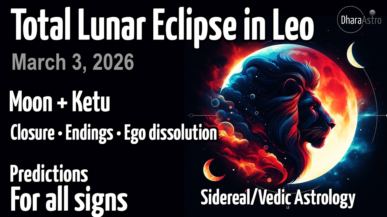 Zaćmienie Księżyca w Lwie 2026 | 3 marca | Prognozy astrologii wedyjskiej #astrologia