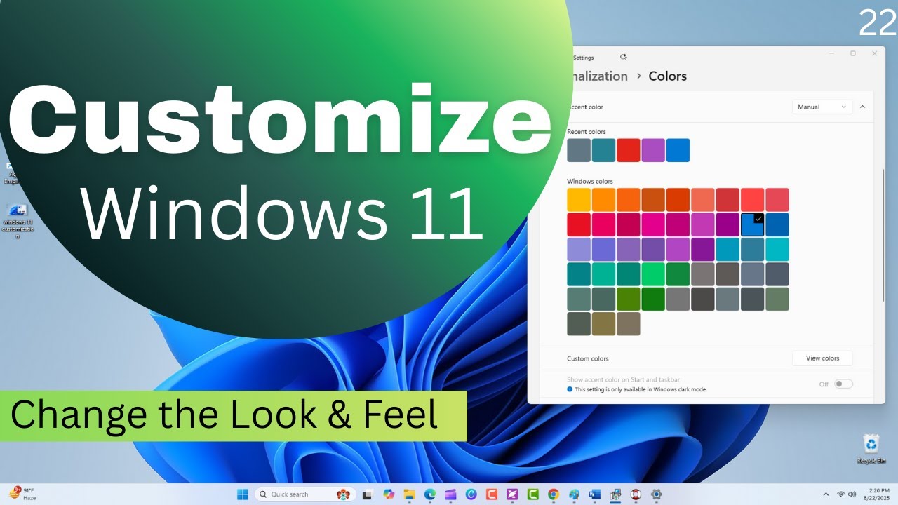 How to Customize Windows 11 Look | Personalization Settings Explained