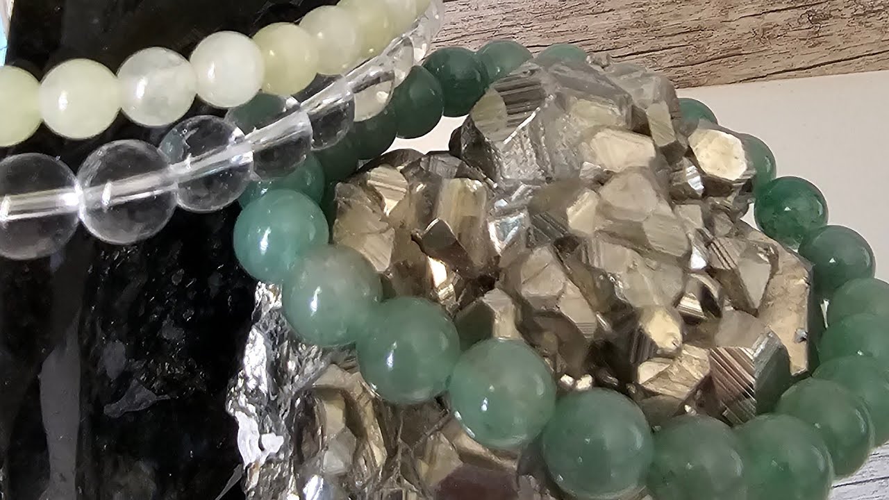 🔴 LIVE Aventurine Jade Cristal Bracelet ASMR 💙 Rose Natural Gemstone Jewelry 4K | Amazon Link Below