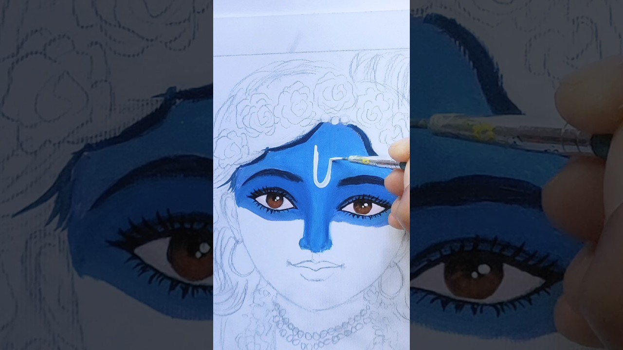 tere naina❤️ kanha #art #krishna #drawing #shorts #love