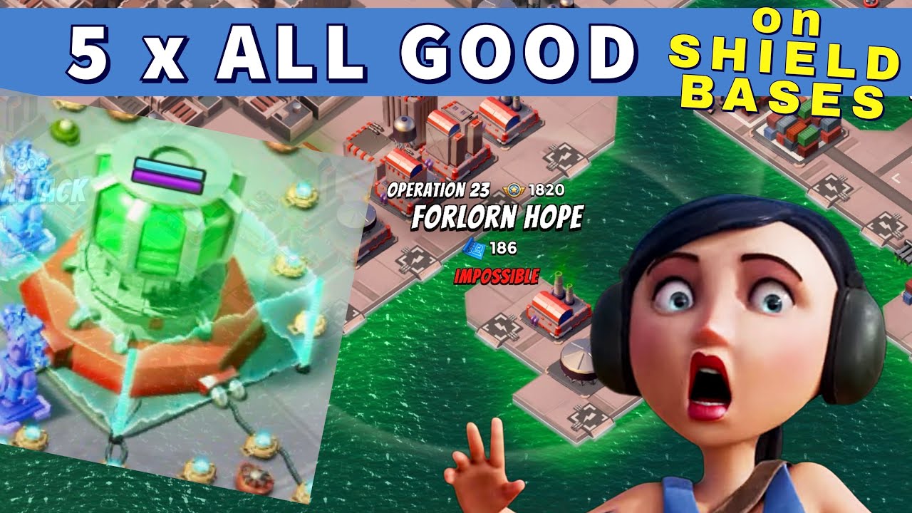 SOLOS on Redline/Fang/Hard Core/Alamo/Cooker - Forlorn Hope - BOOM BEACH gameplay & attack strategy