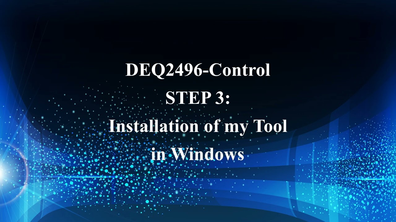 DEQ2496 Control: GettingStarted