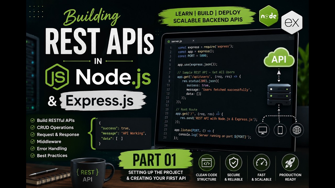 Building REST APIs with Node.js & Express.js | Project Setup & First API | Part 01 (2026)