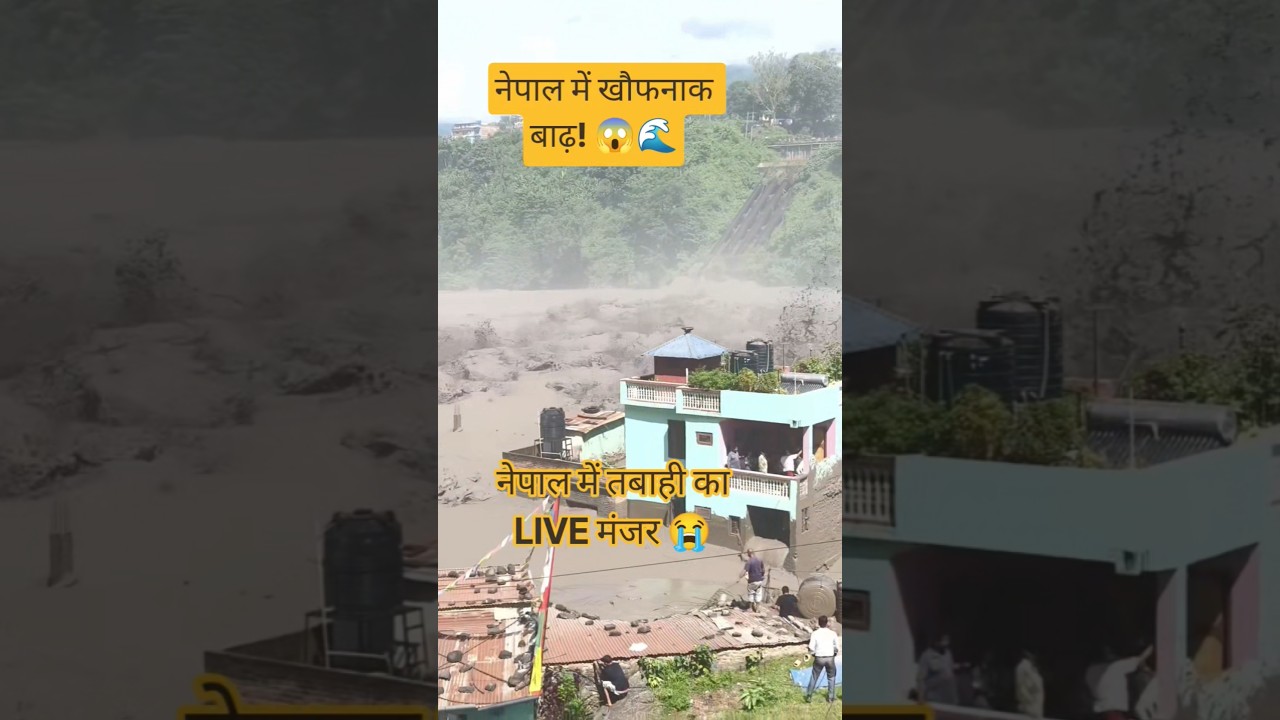 नेपाल में खौफनाक बाढ़! 😱🌊#Nepal#Flood#NepalFlood#Badh#AnkitSinghBihar#shorts#bihar