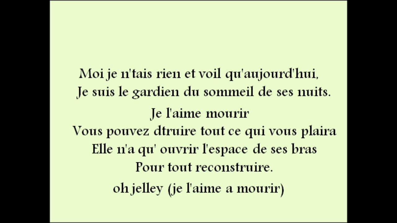 Jackito - Je L'aime a Mourir (Lyrics)