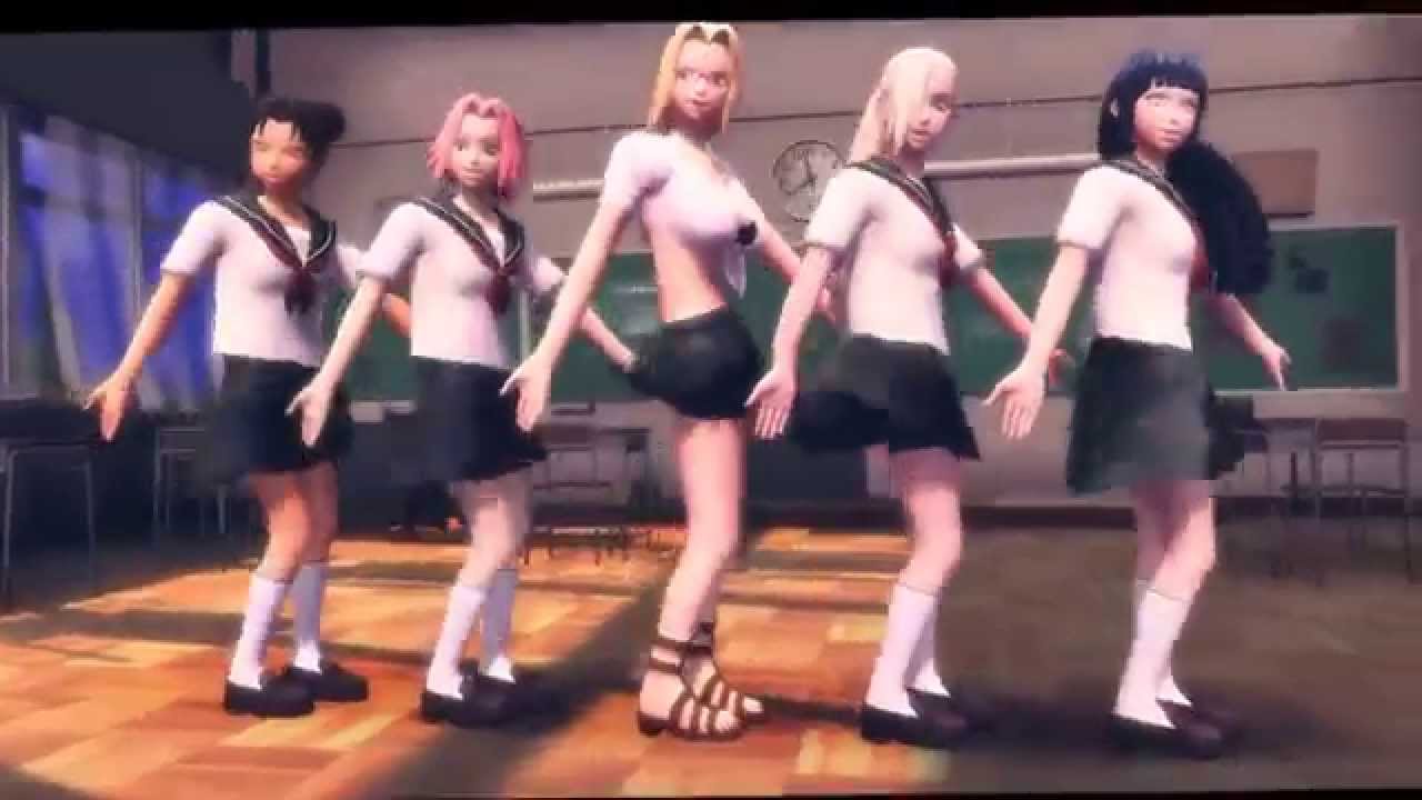 [MMD NARUTO] Sentai Slender Legs Tsunade, Sakura, Ino, Hinata and Tenten