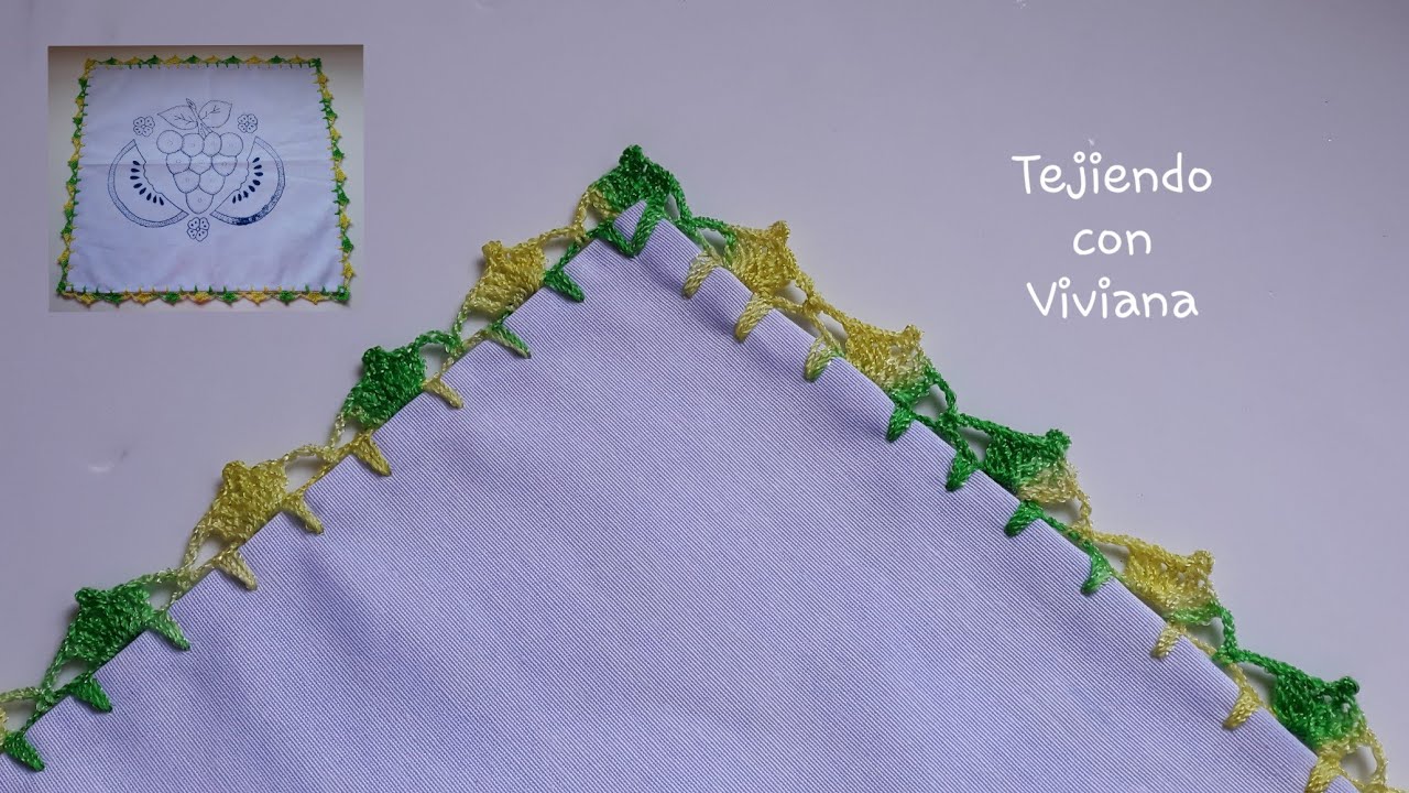 Orilla #78 Tejida a Crochet para servilleta de recuerdo