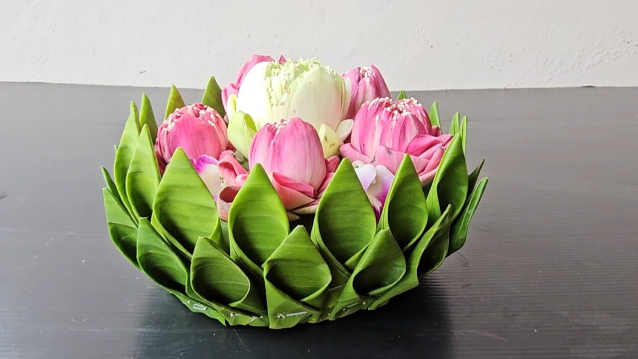 วิธีทำ​กระทง​ใบตอง​แบบ​ง่าย​ แบบ​ที่​ 194