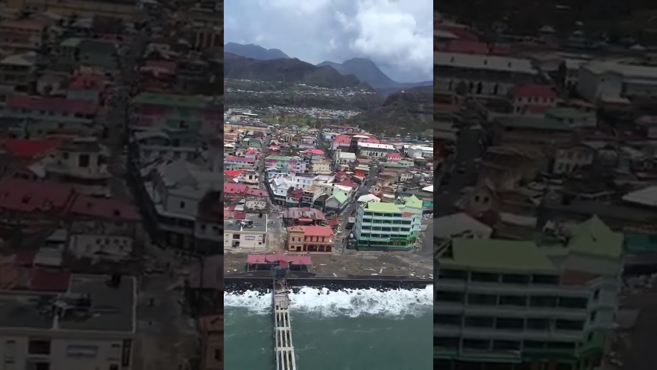 Aerial View of Dominica After Hurricane Maria