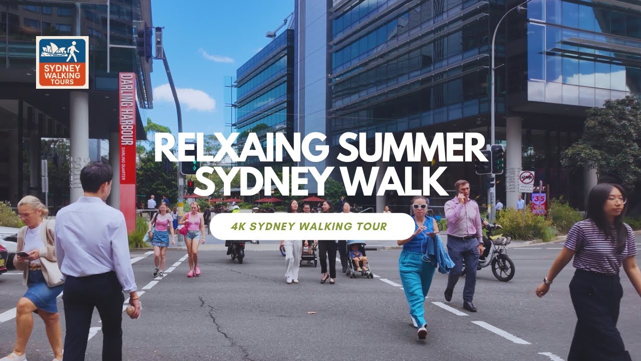 Sydney Summer Walk 🇦🇺 | York St to Darling Harbour (Relaxing City Walk)