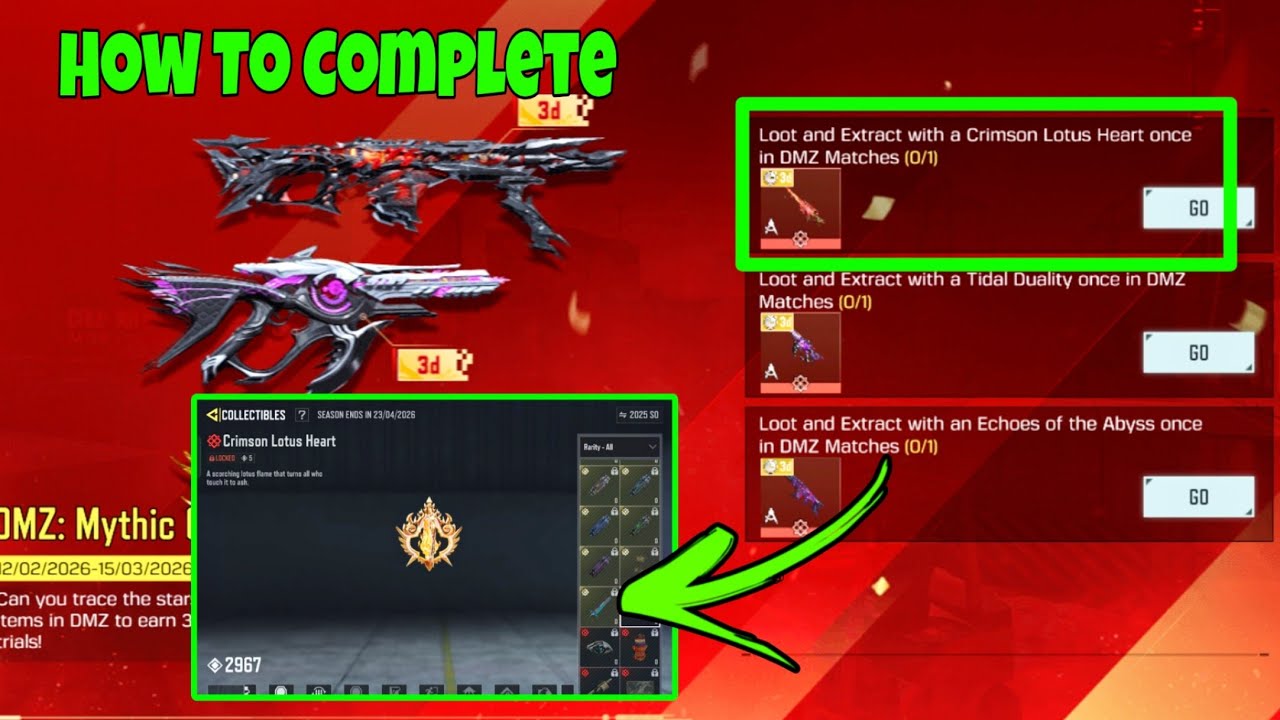 how to Loot and Extract with a Crimson Lotus Heart once in DMZ Matches cod mobile 2026