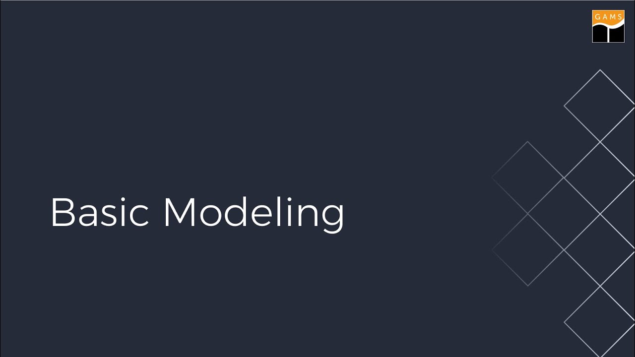 Informs 2020 Workshop - Part 1: Introduction to GAMS