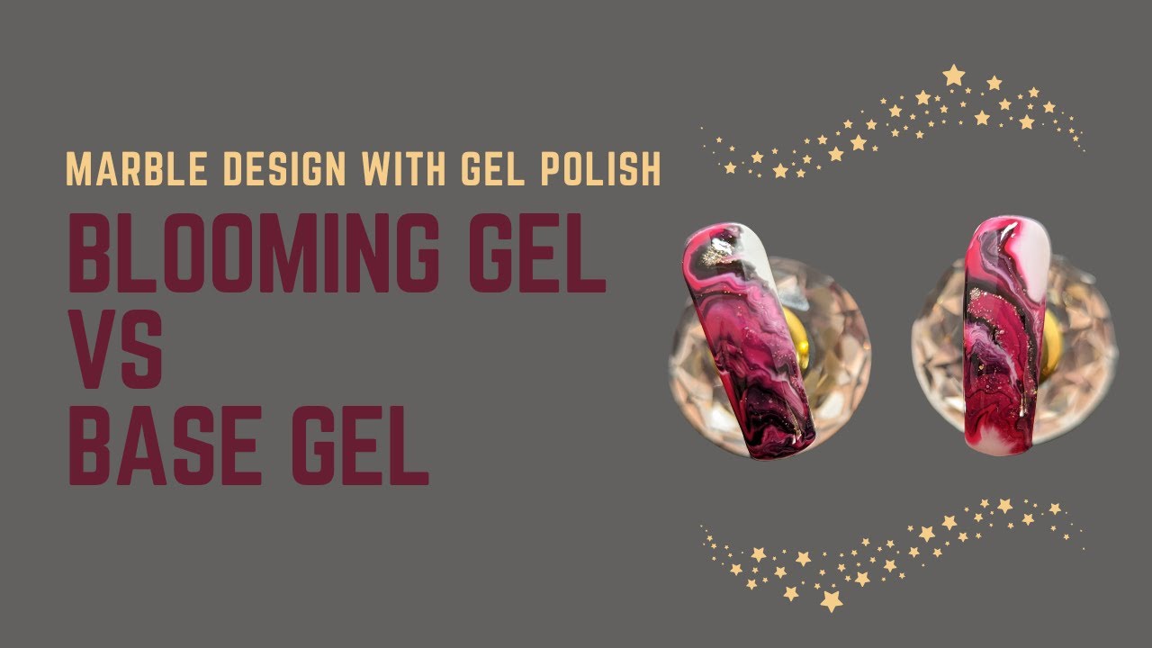 Gel Polish Marble Design | Blooming Gel vs Base Gel