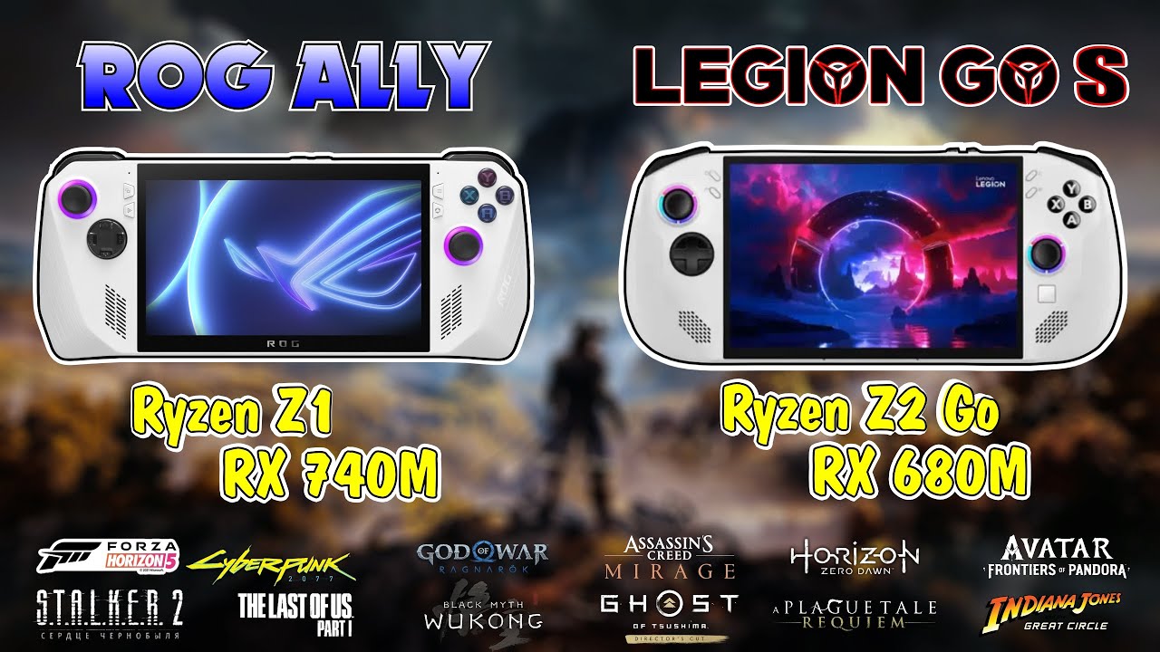 Lenovo Legion Go S & Asus Rog Ally | Ryzen Z2 Go & Ryzen Z1 | Test Game
