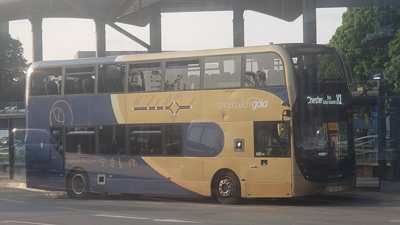 (車手) Stagecoach Gold 10887 YX67VCY@X1 Liverpool Whitechapel→Chester Bus Interchange (下層展望)