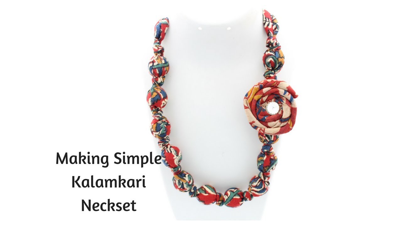 How to make kalamkari neckset|Fabric neckset easy tutorial|Fabric DIY